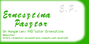 ernesztina pasztor business card